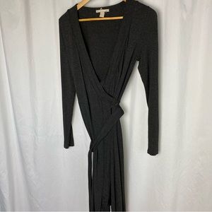 Banana Republic Grey Long Sleeve Wrap Dress Size Small